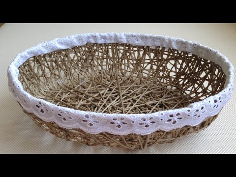 how to make a jute rope basket - jüt iple sepet yapımı