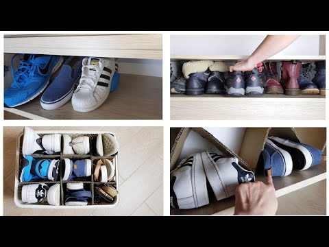 Бюджетные способы хранить обувь компактно в маленькой прихожей или шкафу.👞 👡👟